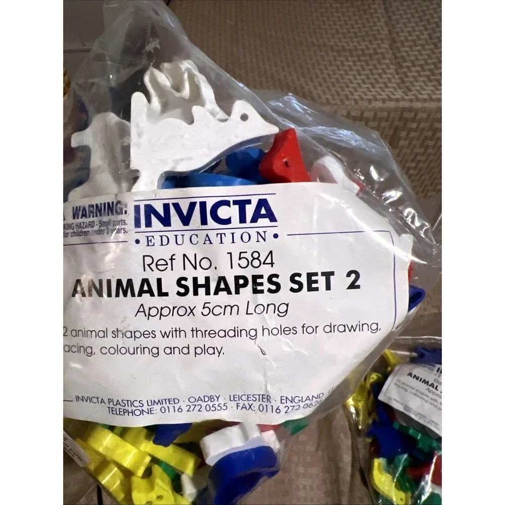 Invicta Education Animal Shapes Set 2 Lot of 2 Sealed 144 Pieces Ref 1584 & 1583